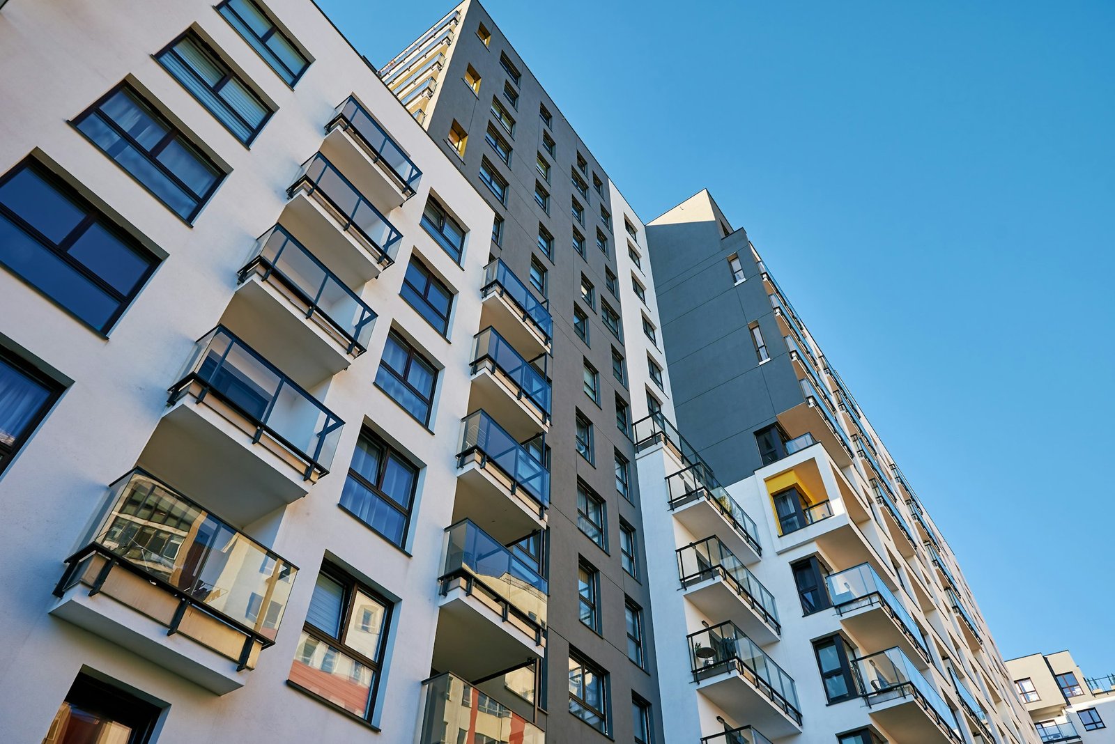 Modern residential building in Warsaw, Poland. City architecture