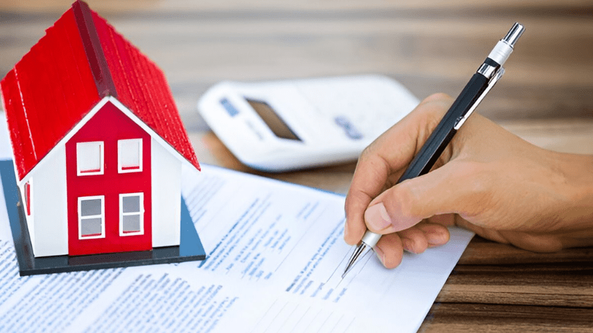Individual going through the cost of flat acquisition, with a house model in hand, representing a commitment to a real estate purchase.