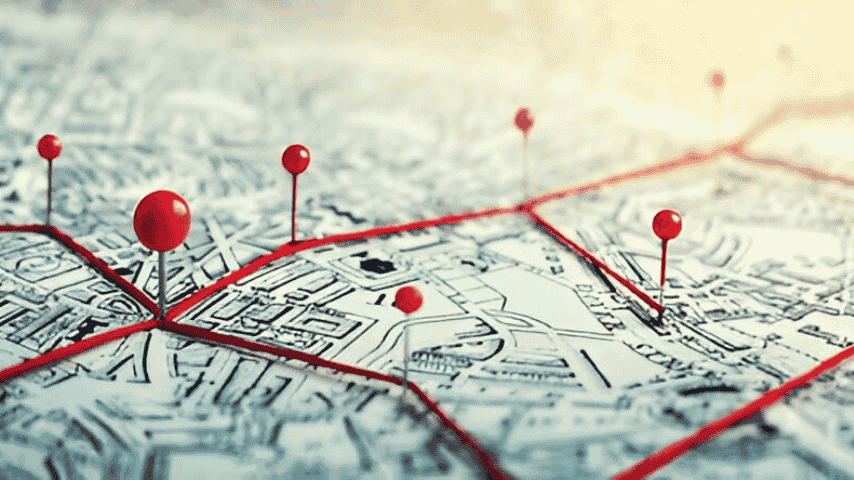 A concise visual guide on a Map with red pins, showcasing accessibility of nearby locations and connectivity in Electronic City