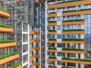 Modern apartment buildings in Electronic City tshowing current housing trends