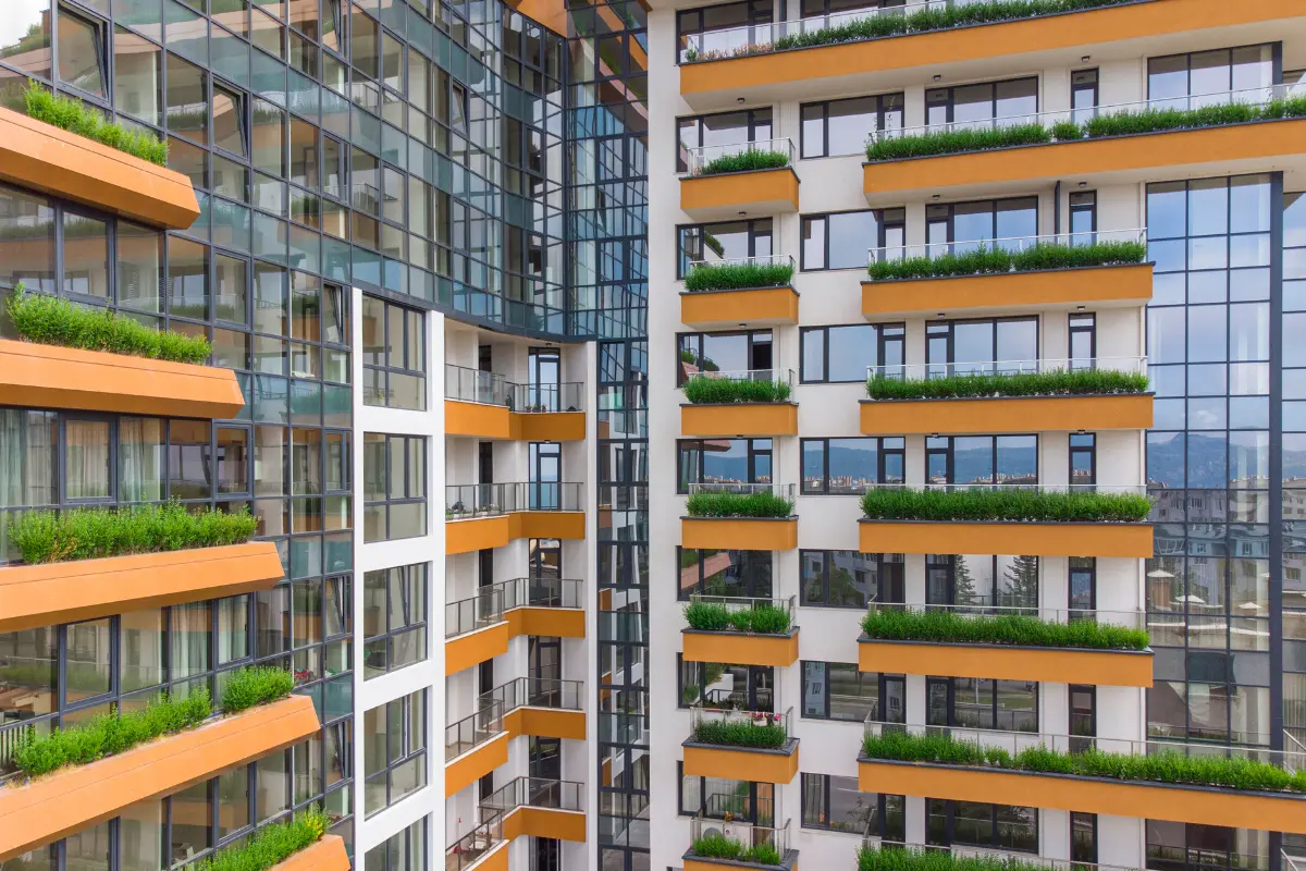 Modern apartment buildings in Electronic City tshowing current housing trends