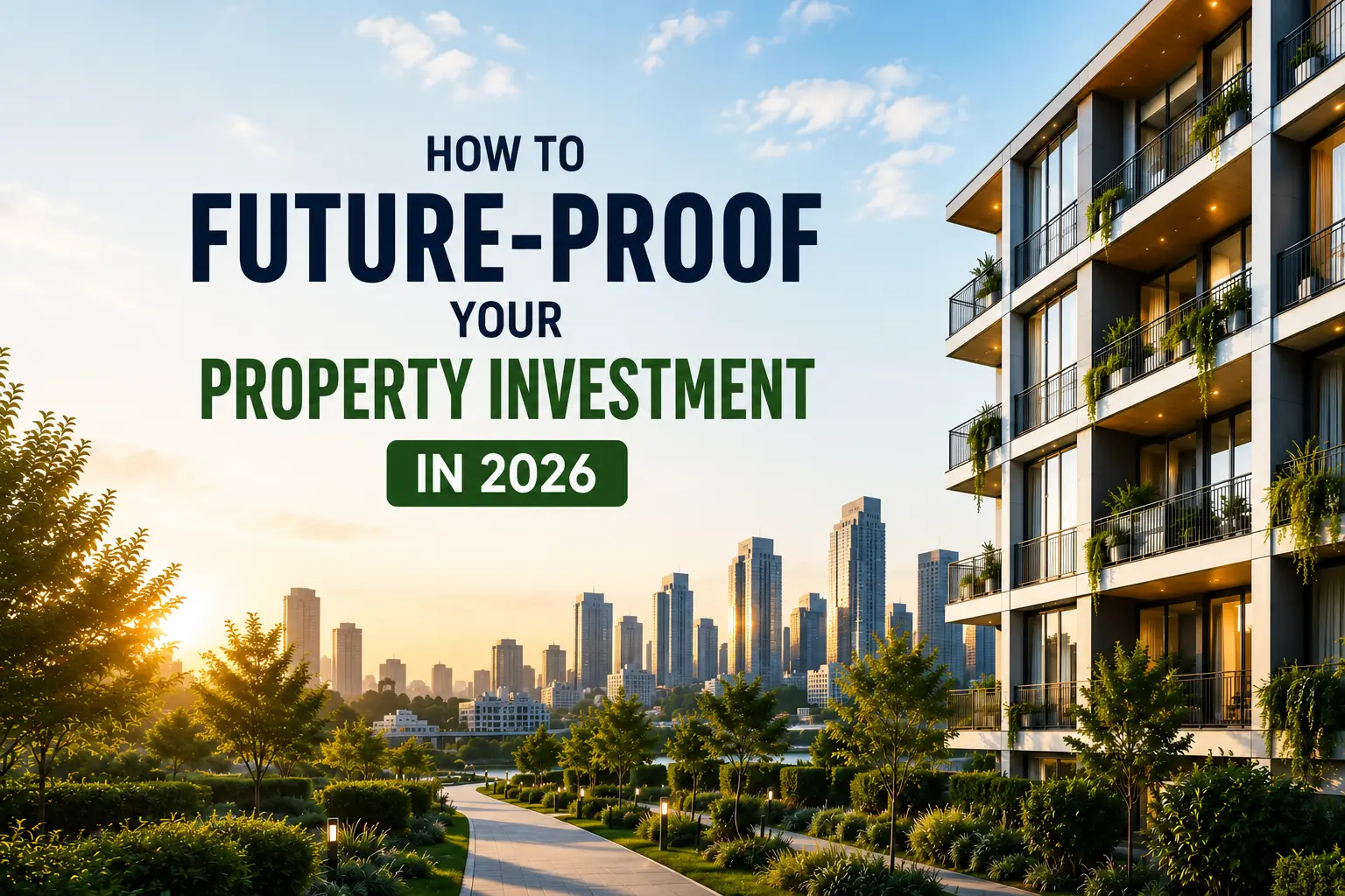 Modern Bangalore skyline with luxury residential towers and